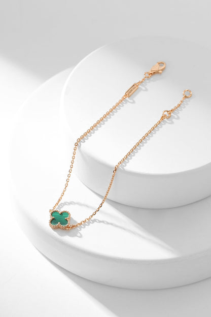 [Okajuri Jewelry]CLOVER BRACELET MALACHITE 1 MOTIF
