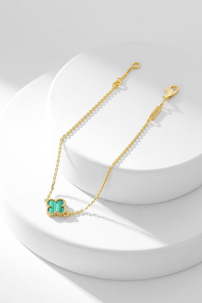 [Okajuri Jewelry]CLOVER BRACELET MALACHITE 1 MOTIF