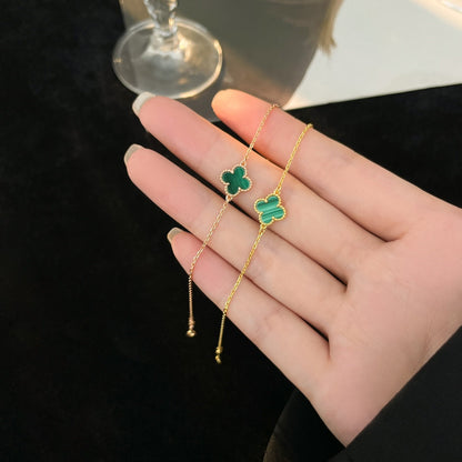 [Okajuri Jewelry]CLOVER BRACELET MALACHITE 1 MOTIF