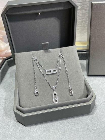[Okajuri Jewelry]MOVE 2 ROW DIAMOND NECKLACE