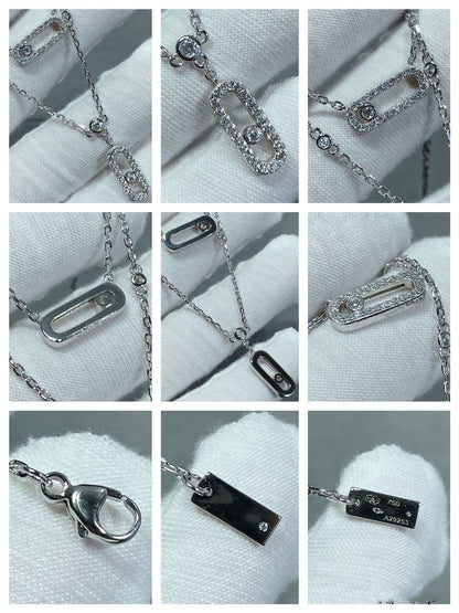 [Okajuri Jewelry]MOVE 2 ROW DIAMOND NECKLACE