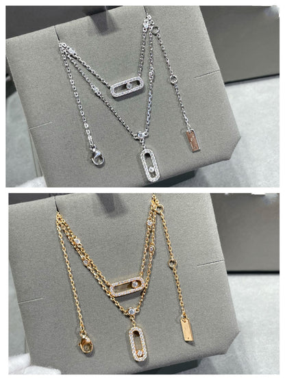 [Okajuri Jewelry]MOVE 2 ROW DIAMOND NECKLACE