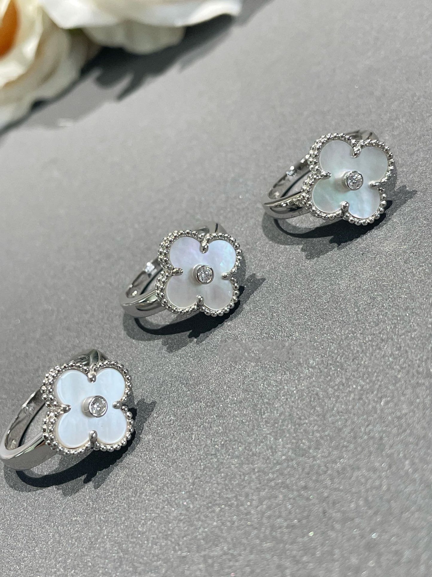 [Okajuri Jewelry]CLOVER SILVER MOP DIAMOND RING