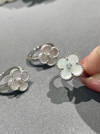 [Okajuri Jewelry]CLOVER SILVER MOP DIAMOND RING
