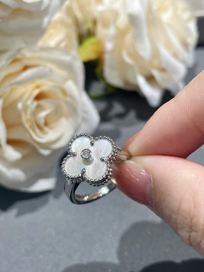 [Okajuri Jewelry]CLOVER SILVER MOP DIAMOND RING