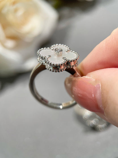 [Okajuri Jewelry]CLOVER SILVER MOP DIAMOND RING