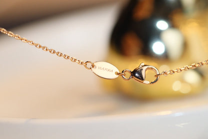 [Okajuri Jewelry]JEUX MALACHITE 1 DIAMOND PINK GOLD NECKLACE