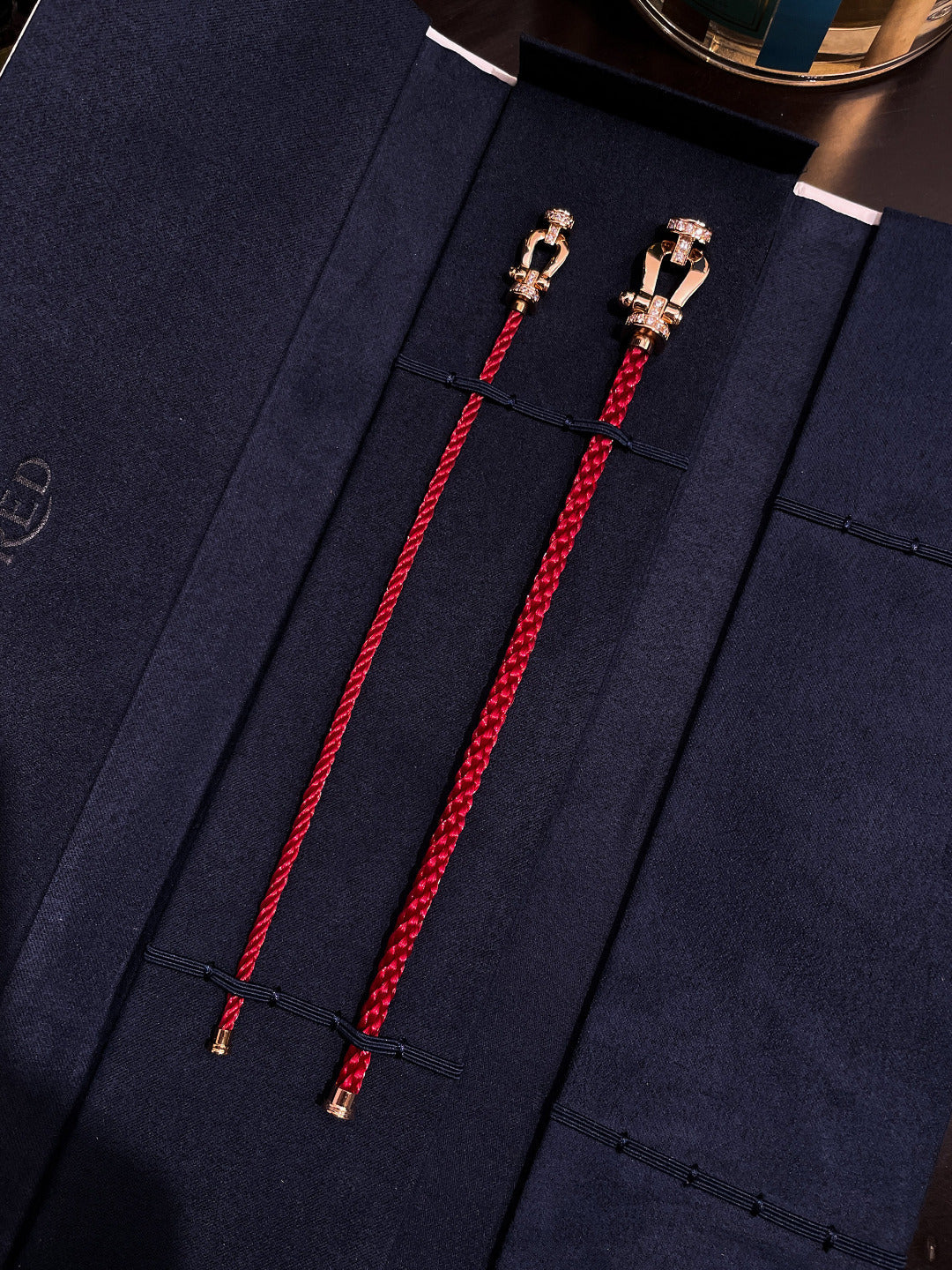 [Okajuri Jewelry]FORCE 10 HALF DIAMOND PINK GOLD RED CORDERI LARGE AND MEDIUM MODEL