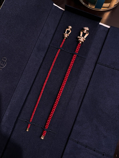 [Okajuri Jewelry]FORCE 10 HALF DIAMOND PINK GOLD RED CORDERI LARGE AND MEDIUM MODEL