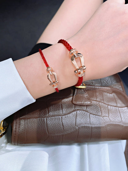 [Okajuri Jewelry]FORCE 10 HALF DIAMOND PINK GOLD RED CORDERI LARGE AND MEDIUM MODEL