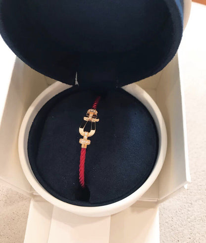 [Okajuri Jewelry]FORCE 10 HALF DIAMOND PINK GOLD RED CORDERI LARGE AND MEDIUM MODEL