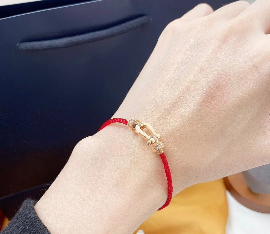 [Okajuri Jewelry]FORCE 10 HALF DIAMOND PINK GOLD RED CORDERI LARGE AND MEDIUM MODEL