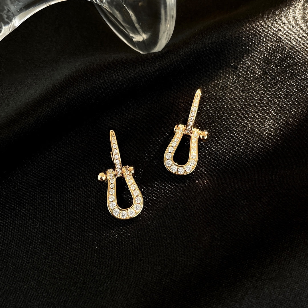 [Okajuri Jewelry]FORCE 10 FULL DIAMOND DROP EARRINGS MEDIUM MODEL