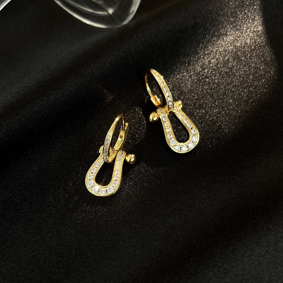 [Okajuri Jewelry]FORCE 10 FULL DIAMOND DROP EARRINGS MEDIUM MODEL