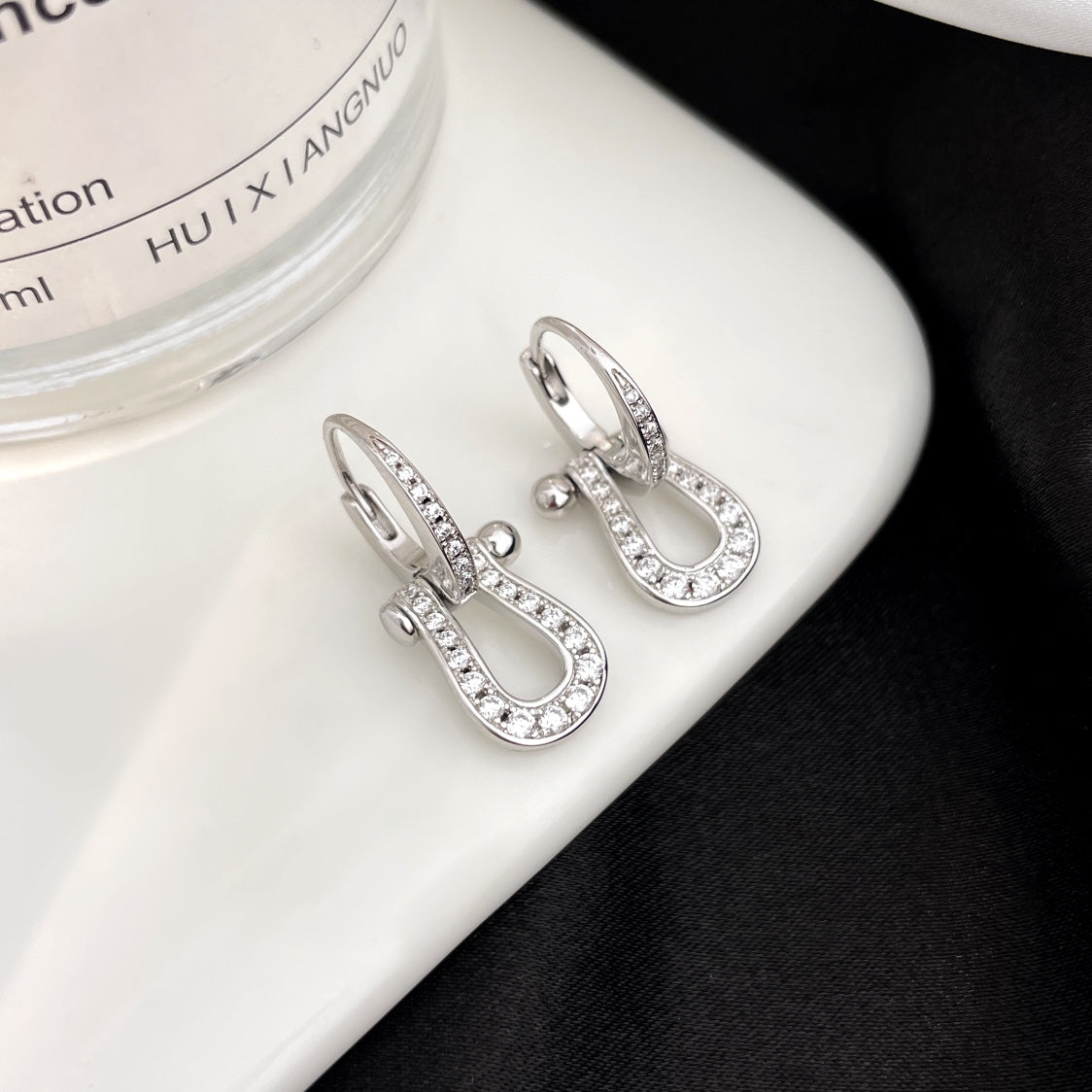 [Okajuri Jewelry]FORCE 10 FULL DIAMOND DROP EARRINGS MEDIUM MODEL