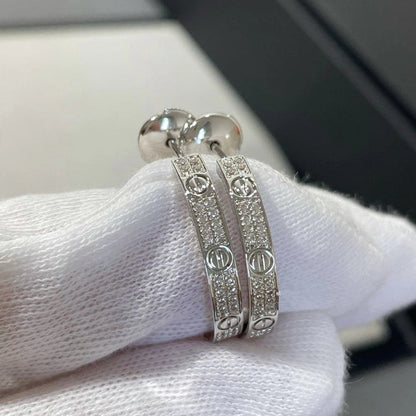 [Okajuri Jewelry] LOVE EARRINGS 3.6MM DIAMOND PAVED