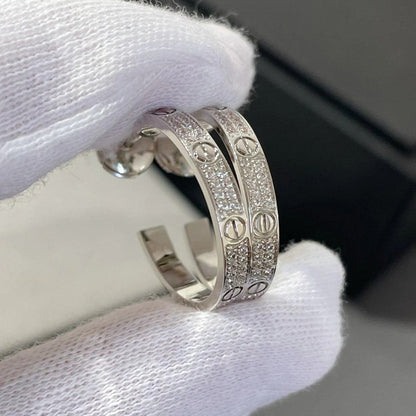 [Okajuri Jewelry] LOVE EARRINGS 3.6MM DIAMOND PAVED