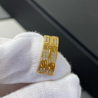 [Okajuri Jewelry] LOVE EARRINGS 3.6MM DIAMOND PAVED