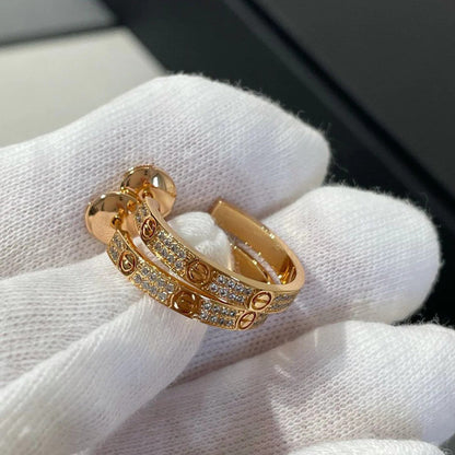 [Okajuri Jewelry] LOVE EARRINGS 3.6MM DIAMOND PAVED