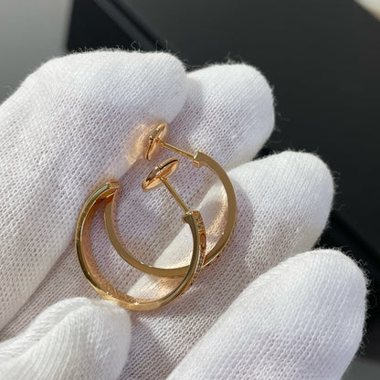 [Okajuri Jewelry]LOVE DIAMOND PINK GOLD HOOP EARRINGS
