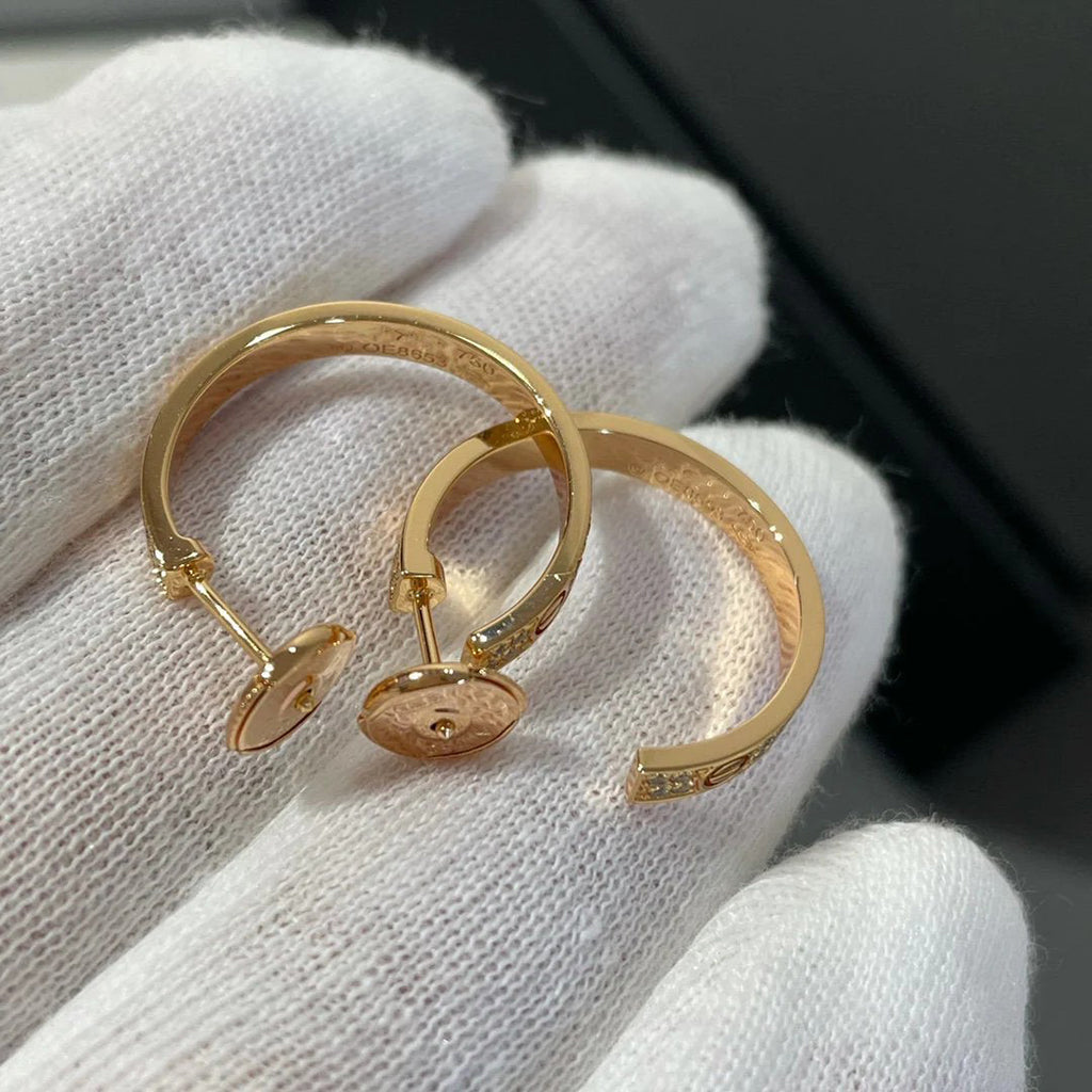 [Okajuri Jewelry] LOVE EARRINGS 3.6MM DIAMOND PAVED