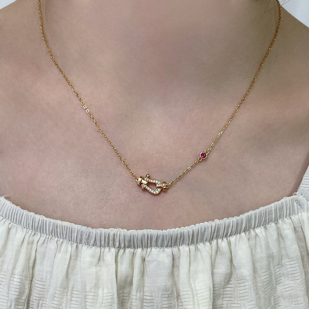 [Okajuri Jewelry]FORCE 10 DIAMOND PINK GOLD NECKLACE