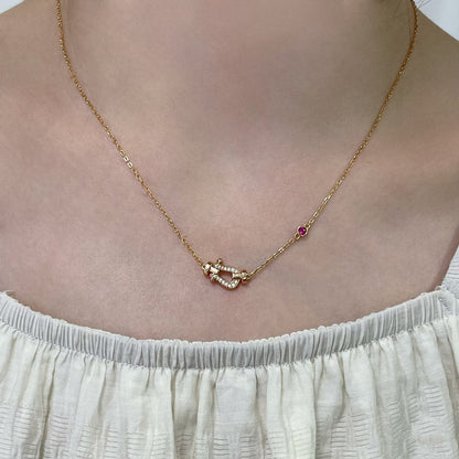 [Okajuri Jewelry]FORCE 10 DIAMOND PINK GOLD NECKLACE