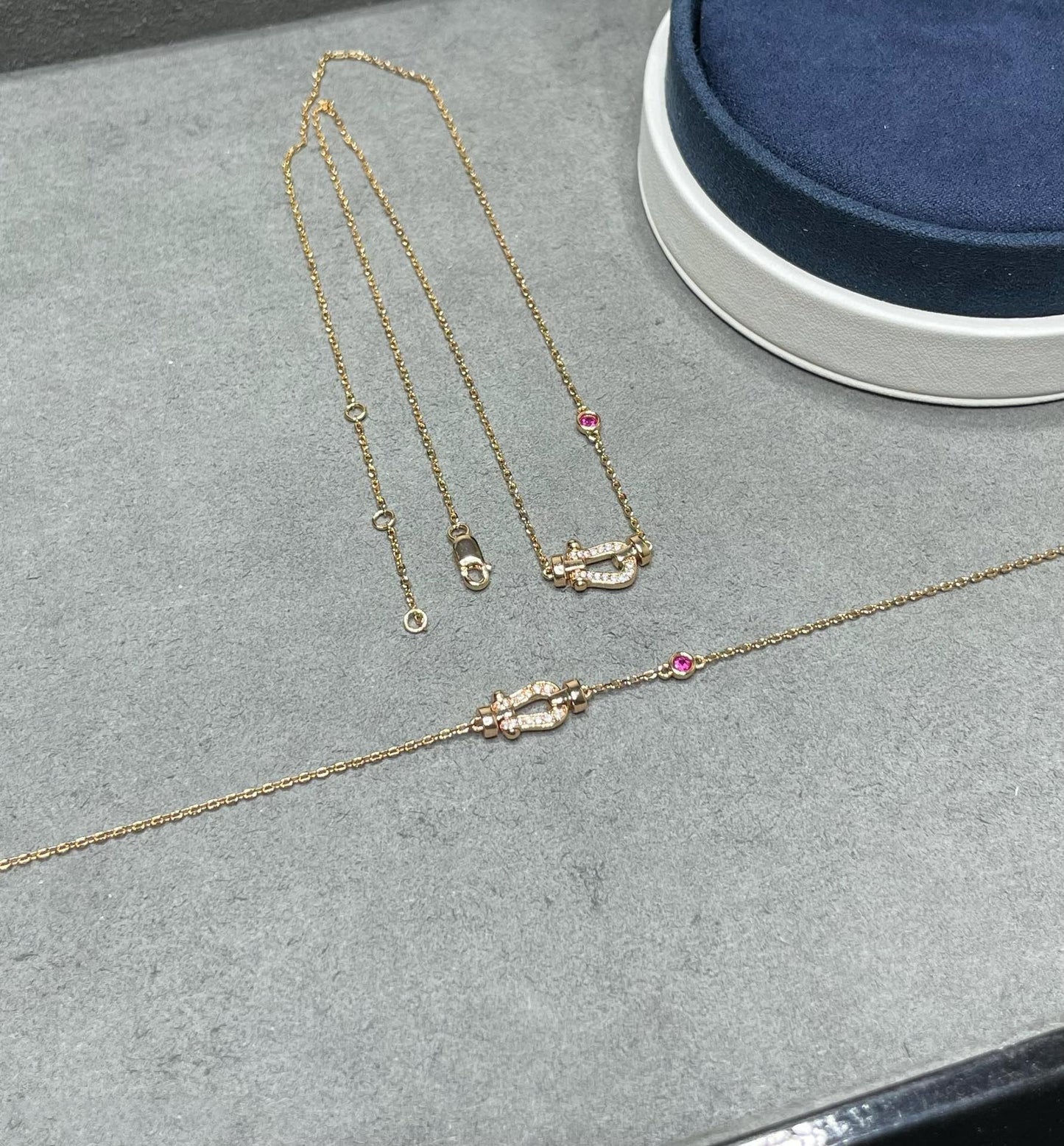 [Okajuri Jewelry]FORCE 10 DIAMOND PINK GOLD NECKLACE