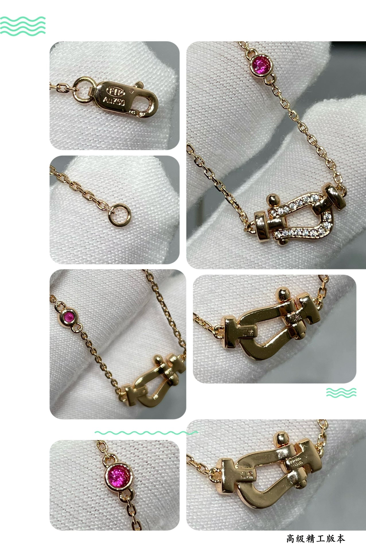 [Okajuri Jewelry]FORCE 10 DIAMOND PINK GOLD NECKLACE