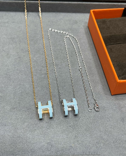 [Okajuri Jewelry]POP H SKY BLUE NECKLACE