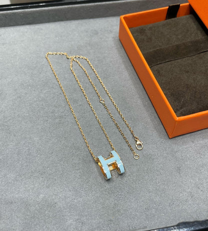 [Okajuri Jewelry]POP H SKY BLUE NECKLACE
