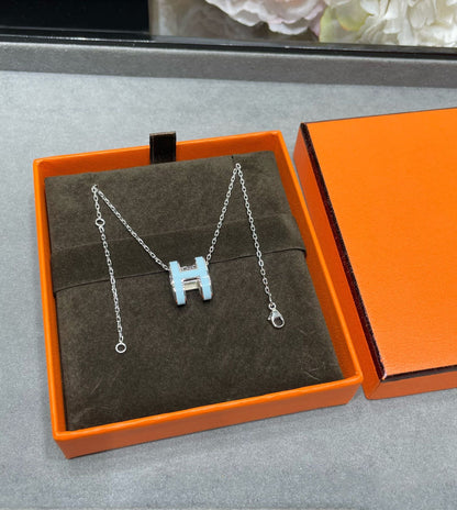 [Okajuri Jewelry]POP H SKY BLUE NECKLACE
