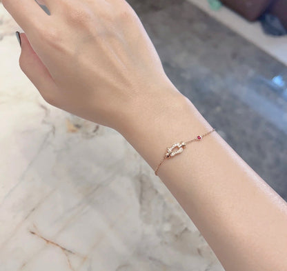 [Okajuri Jewelry]FORCE 10 DIAMOND CHAIN LINK PINK GOLD BRACELET