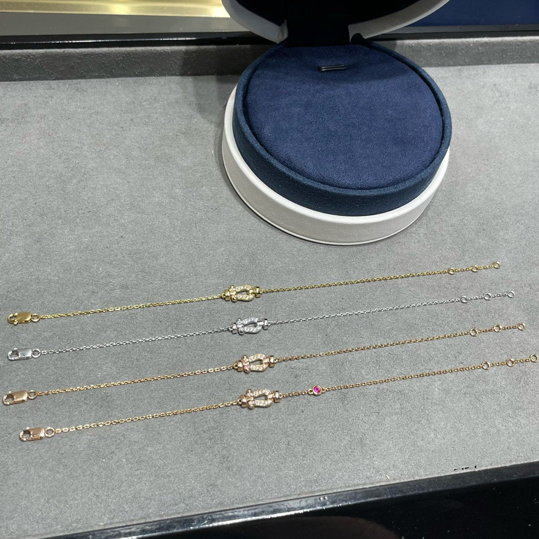 [Okajuri Jewelry]FORCE 10 DIAMOND CHAIN LINK PINK GOLD BRACELET