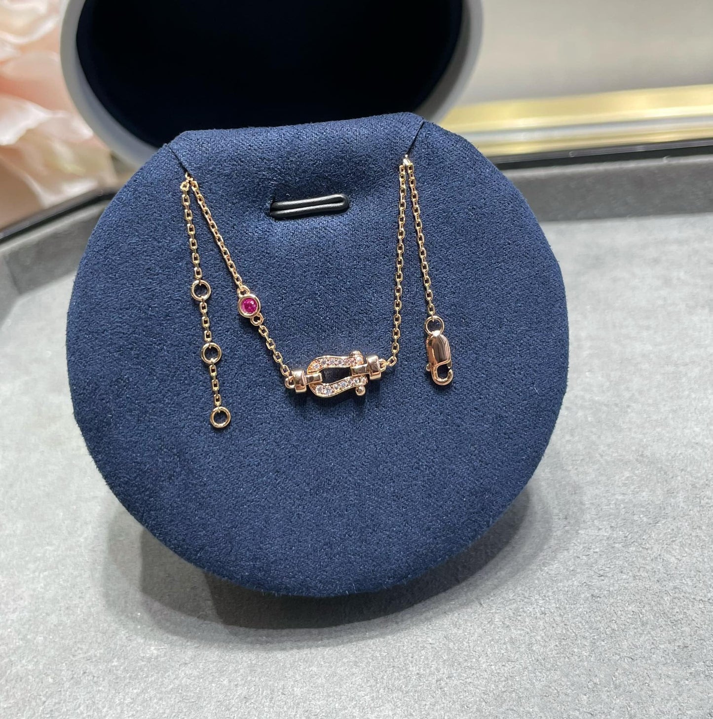 [Okajuri Jewelry]FORCE 10 DIAMOND CHAIN LINK PINK GOLD BRACELET