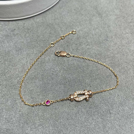 [Okajuri Jewelry]FORCE 10 DIAMOND CHAIN LINK PINK GOLD BRACELET