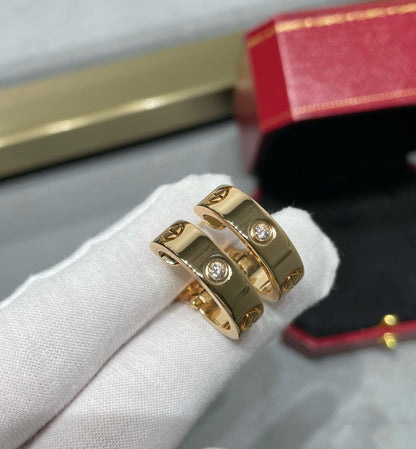 [Okajuri Jewelry]LOVE 5.5MM 1 DIAMOND EARRINGS