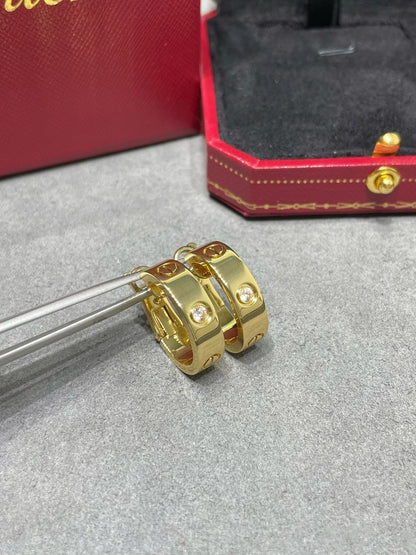 [Okajuri Jewelry]LOVE 5.5MM 1 DIAMOND EARRINGS