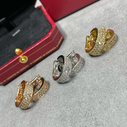 [Okajuri Jewelry] LOVE 5.5MM DIAMOND PAVED EARRINGS