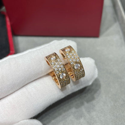 [Okajuri Jewelry] LOVE 5.5MM DIAMOND PAVED EARRINGS