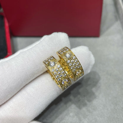 [Okajuri Jewelry] LOVE 5.5MM DIAMOND PAVED EARRINGS