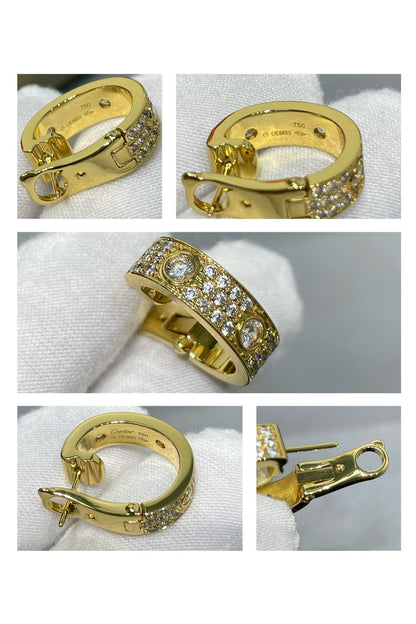 [Okajuri Jewelry]LOVE 5.5MM DIAMOND PAVED EARRINGS