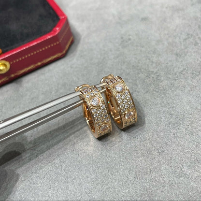[Okajuri Jewelry] LOVE 5.5MM DIAMOND PAVED EARRINGS