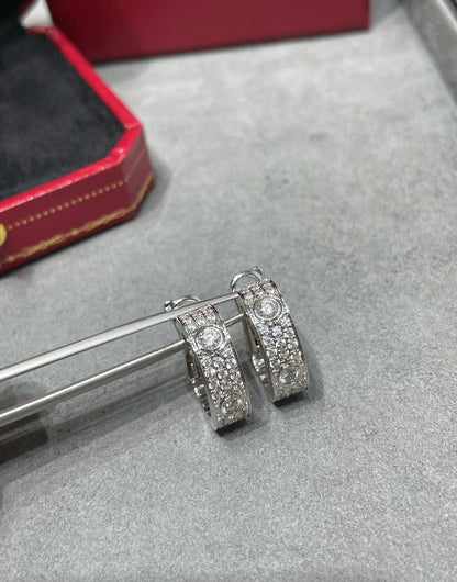 [Okajuri Jewelry]LOVE 5.5MM DIAMOND PAVED EARRINGS