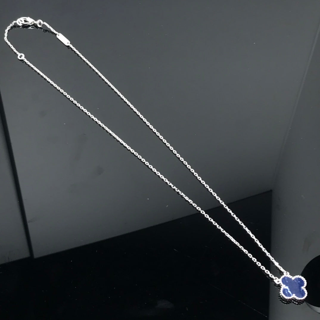 [Okajuri Jewelry]CLOVER PIETERSITE SILVER LONG NECKLACE