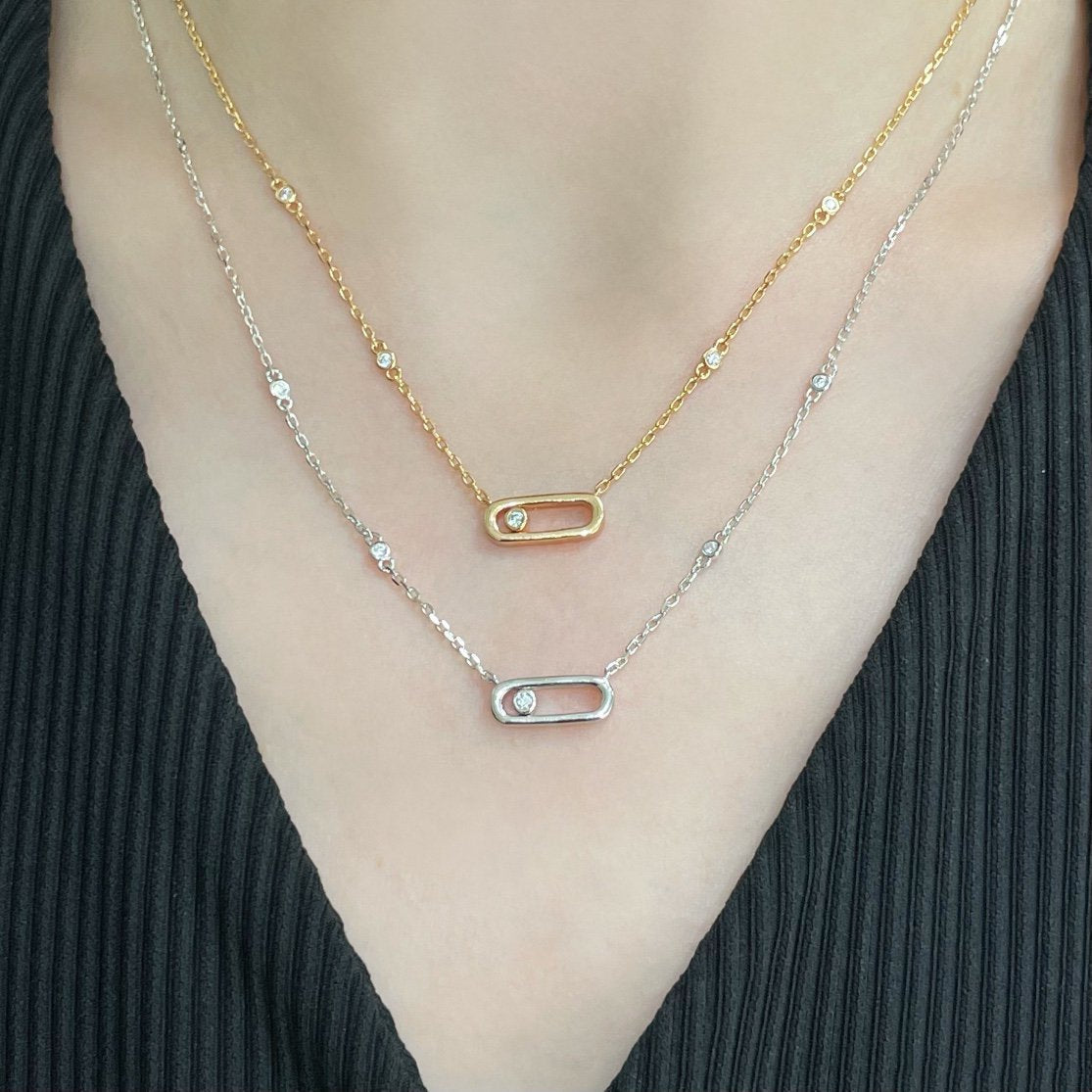 [Okajuri Jewelry]MOVE UNO DIAMOND NECKLACE