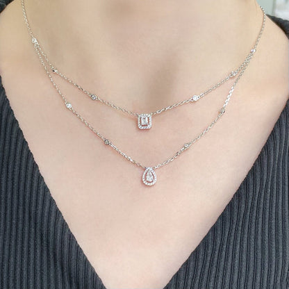 [Okajuri Jewelry]MY TWIN 2 ROW DIAMOND NECKLACE