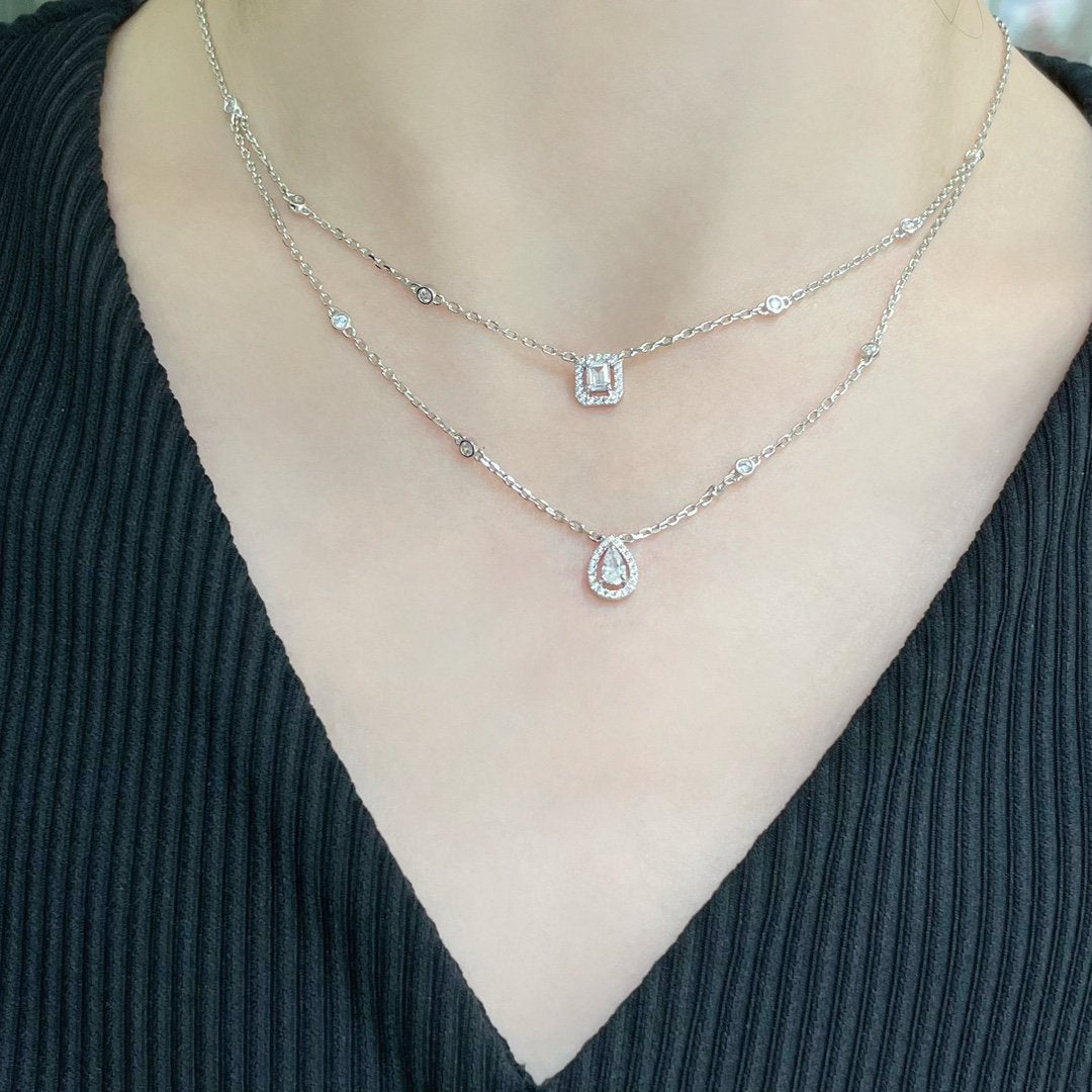 [Okajuri Jewelry]MY TWIN 2 ROW DIAMOND NECKLACE