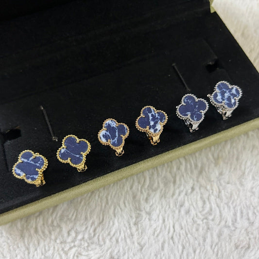 [Okajuri Jewelry]CLOVER PIETERSITE MEDIUM STUD EARRINGS