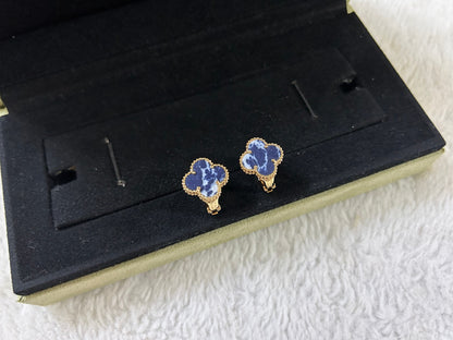 [Okajuri Jewelry]CLOVER PIETERSITE MEDIUM STUD EARRINGS